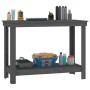 Banco de trabajo de madera maciza de pino gris 110x50x80 cm de vidaXL, Mesas de trabajo - Ref: Foro24-822503, Precio: 77,39 €...