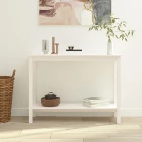 Solid white pine wood console table 110x40x80 cm by vidaXL, Side tables - Ref: Foro24-822283, Price: 98,64 €, Discount: %