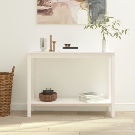 Konsolentisch aus massivem weißem Kiefernholz, 110 x 40 x 80 cm von vidaXL, Seitentische - Ref: Foro24-822283, Preis: 99,72 €...