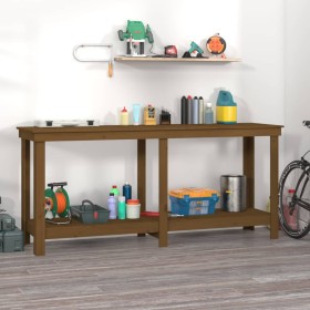 Banco de trabajo madera maciza de pino marrón miel 180x50x80 cm de vidaXL, Mesas de trabajo - Ref: Foro24-822514, Precio: 153...