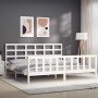 Estructura de cama sin colchón madera maciza blanca 200x200 cm