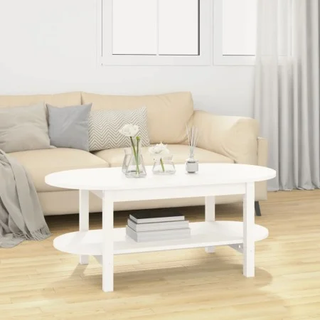 Couchtisch aus massivem weißem Kiefernholz, 110 x 55 x 45 cm von vidaXL, Couchtisch - Ref: Foro24-822288, Preis: 124,76 €, Ra...