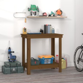 Werkbank Massivholz Kiefer honigbraun 80x50x80 cm von vidaXL, Arbeitstische - Ref: Foro24-822499, Preis: 67,98 €, Rabatt: %