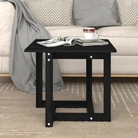 Mesa de centro de madera maciza de pino negra 50x50x45 cm de vidaXL, Mesas de centro - Ref: Foro24-822176, Precio: 42,52 €, D...