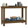 Banco de trabajo madera maciza de pino marrón miel 110x50x80 cm de vidaXL, Mesas de trabajo - Ref: Foro24-822504, Precio: 81,...