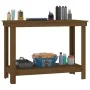 Solid honey brown pine wood workbench 110x50x80 cm by vidaXL, Work tables - Ref: Foro24-822504, Price: 80,82 €, Discount: %