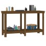 Banco de trabajo madera maciza de pino marrón miel 140x50x80 cm de vidaXL, Mesas de trabajo - Ref: Foro24-822509, Precio: 102...