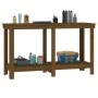 Massive Werkbank aus honigbraunem Kiefernholz, 140 x 50 x 80 cm von vidaXL, Arbeitstische - Ref: Foro24-822509, Preis: 101,83...