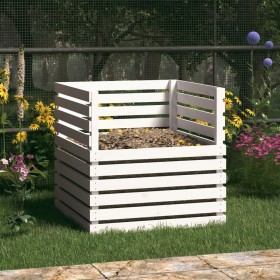Compostador de madera maciza de pino blanco 80x80x78 cm de vidaXL, Compostadores - Ref: Foro24-822188, Precio: 85,22 €, Descu...