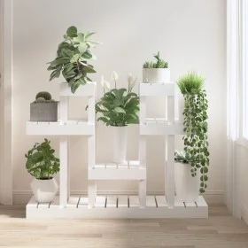 Solid white pine wood plant stand 104.5x25x77.5 cm by vidaXL, Pot stands - Ref: Foro24-822098, Price: 95,48 €, Discount: %