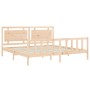 Estructura de cama con cabecero madera maciza 180x200 cm