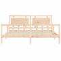 Estructura de cama sin colchón madera maciza de pino 200x200 cm