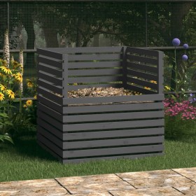 Compostador de madera maciza de pino gris 100x100x102 cm de vidaXL, Compostadores - Ref: Foro24-822194, Precio: 183,16 €, Des...