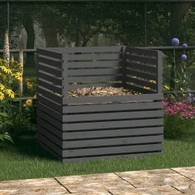 Solid gray pine wood composter 100x100x102 cm by vidaXL, Composters - Ref: Foro24-822194, Price: 180,76 €, Discount: %
