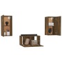 TV-Möbelset 3-teilig aus geräuchertem Eichensperrholz von vidaXL, TV-Möbel - Ref: Foro24-3120230, Preis: 94,17 €, Rabatt: %