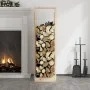 Brennholzhalter aus massivem Kiefernholz, 33,5 x 30 x 110 cm von vidaXL, Brennholztaschen und -halter - Ref: Foro24-822621, P...