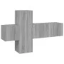 TV-Möbelset 3-teilig Sonoma graues Sperrholz von vidaXL, TV-Möbel - Ref: Foro24-3120225, Preis: 88,20 €, Rabatt: %