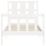 Estructura de cama sin colchón madera de pino blanca 90x200 cm