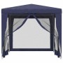 Carpa para fiestas con 4 paredes de malla HDPE azul 2,5x2,5 m