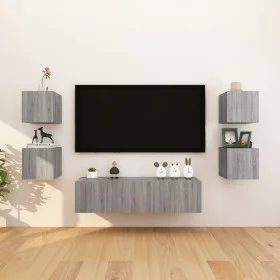 Wand-TV-Schränke 8 Stück Sonoma grau 30,5x30x30 cm von vidaXL, TV-Möbel - Ref: Foro24-3120324, Preis: 171,43 €, Rabatt: %