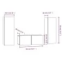 TV-Möbelset 3-teilig, braunes Eichensperrholz von vidaXL, TV-Möbel - Ref: Foro24-3120235, Preis: 129,40 €, Rabatt: %