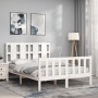 Estructura de cama sin colchón madera de pino blanca 140x200 cm