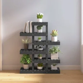 Pflanzenständer aus massivem, grauem Kiefernholz, 85 x 25 x 109,5 cm von vidaXL, Topfständer - Ref: Foro24-822089, Preis: 75,...