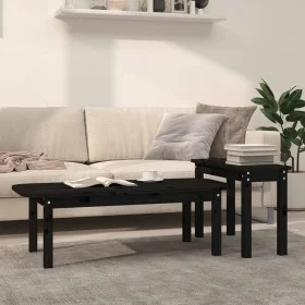 2-piece solid black pine wood coffee table set by vidaXL, Coffee table - Ref: Foro24-822366, Price: 65,52 €, Discount: %