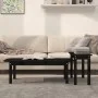 2-teiliges Couchtisch-Set aus massivem schwarzem Kiefernholz von vidaXL, Couchtisch - Ref: Foro24-822366, Preis: 65,52 €, Rab...