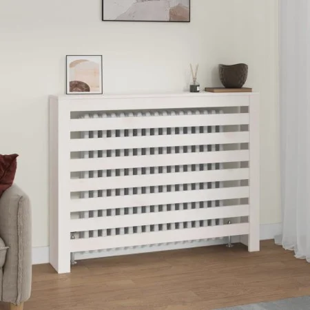 Solid white pine radiator cover 108.5x19x84cm by vidaXL, Accessories for heating radiators - Ref: Foro24-822597, Price: 67,82...