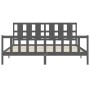 Estructura de cama con cabecero madera maciza gris 200x200 cm