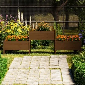Solid honey brown pine wood planter 245.5x44x75 cm by vidaXL, Pots and planters - Ref: Foro24-822255, Price: 151,70 €, Discou...