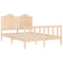 Estructura de cama sin colchón madera maciza de pino 140x190 cm
