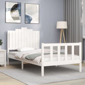 Estructura cama sin colchón madera maciza pino blanca 100x200cm en Camas y somieres | Comprar online en Foro24