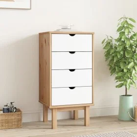 OTTA chest of drawers solid pine wood brown and white 45x39x90 cm by vidaXL, Drawers - Ref: Foro24-348581, Price: 95,78 €, Di...