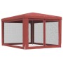 Carpa para fiestas con 4 paredes de malla HDPE rojo 3x4 m