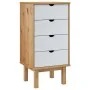 OTTA Kommode aus massivem Kiefernholz braun und weiß 45x39x90 cm von vidaXL, Schubladen - Ref: Foro24-348581, Preis: 95,78 €,...