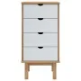 OTTA Kommode aus massivem Kiefernholz braun und weiß 45x39x90 cm von vidaXL, Schubladen - Ref: Foro24-348581, Preis: 95,78 €,...