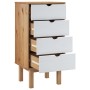 Cajonera OTTA madera maciza de pino marrón y blanco 45x39x90 cm de vidaXL, Cajoneras - Ref: Foro24-348581, Precio: 97,31 €, D...