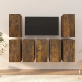 TV-Möbel 7 Einheiten geräuchertes Eichensperrholz 30,5x30x60 cm von vidaXL, TV-Möbel - Ref: Foro24-3120335, Preis: 191,63 €, ...