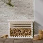 Solid white pine wood firewood rack 108x73x79 cm by vidaXL, Accessories for bags and firewood holders - Ref: Foro24-822228, P...