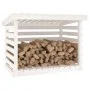 Solid white pine wood firewood rack 108x73x79 cm by vidaXL, Accessories for bags and firewood holders - Ref: Foro24-822228, P...