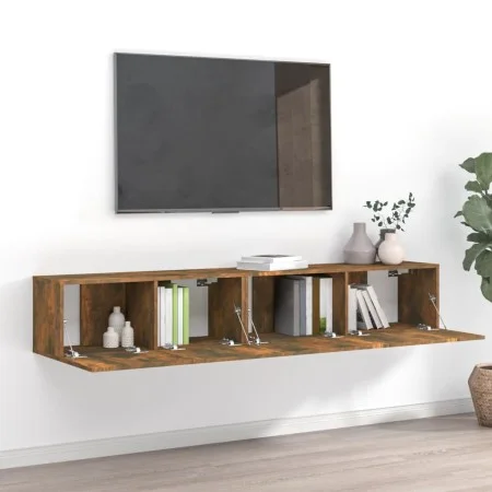 TV-Möbel-Set 2 Stück Räuchereiche Sperrholz von vidaXL, TV-Möbel - Ref: Foro24-3120281, Preis: 73,41 €, Rabatt: %