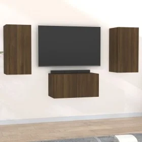TV-Möbelset 3-teilig, braunes Eichensperrholz von vidaXL, TV-Möbel - Ref: Foro24-3120232, Preis: 82,01 €, Rabatt: %