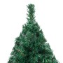 Árbol de Navidad preiluminado con luces y bolas verde 120 cm