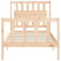 Estructura de cama sin colchón madera maciza de pino 90x200 cm