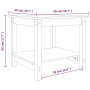 Couchtisch aus massivem weißem Kiefernholz, 50 x 50 x 45 cm von vidaXL, Couchtisch - Ref: Foro24-822278, Preis: 80,32 €, Raba...
