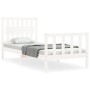 Estructura de cama sin colchón madera de pino blanca 90x200 cm