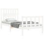 Estructura de cama sin colchón madera de pino blanca 90x200 cm