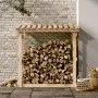 Gestell aus massivem Kiefernholz 108x64,5x109 cm von vidaXL, Zubehör für Taschen und Brennholzhalter - Ref: Foro24-822427, Pr...